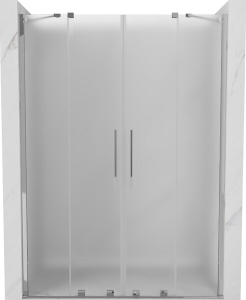 Mexen Velar Duo, posuvné sprchové dveře do otvoru 140 cm, 8mm sklo námraza, chromová, 871-140-000-32-01