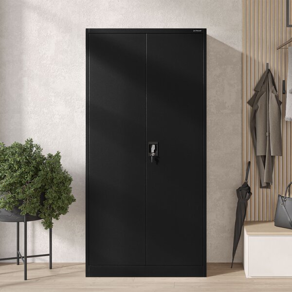 Víceúčelová skříň DAWID, 900 x 1850 x 450 mm, All Black: černá