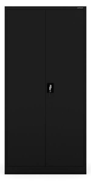 Víceúčelová skříň DAWID, 900 x 1850 x 450 mm, All Black: černá