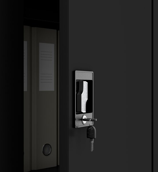Víceúčelová skříň DAWID, 900 x 1850 x 450 mm, All Black: černá