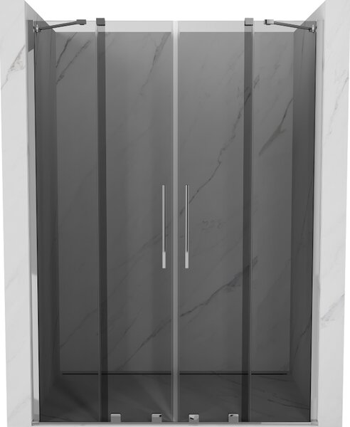 Mexen Velar Duo, posuvné sprchové dveře do otvoru 140 cm, 8mm šedé sklo, chromová, 871-140-000-42-01
