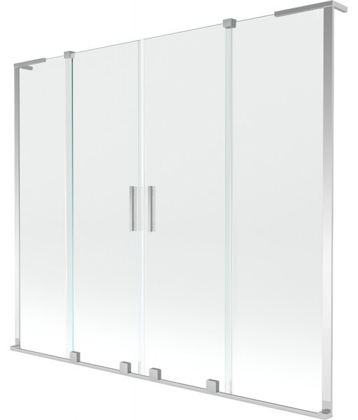 Mexen Velar L Duo, 2-křídlová posuvná vanová zástěna 170 x 150 cm, 8mm čiré sklo, chromová, 896-170-003-02-01
