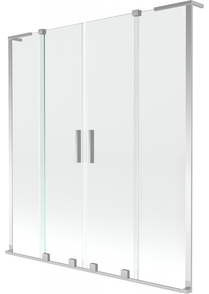 Mexen Velar L Duo, 2-křídlová posuvná vanová zástěna 140 x 150 cm, 8mm čiré sklo, chromová, 896-140-003-02-01