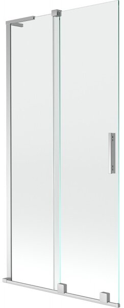 Mexen Velar L, 2-křídlová posuvná vanová zástěna 90 x 150 cm, 8mm čiré sklo, chromový profil, 896-090-003-01-01