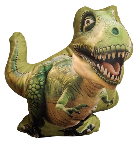 Dekorační 3D polštář Dinosaurus – ručně šitý