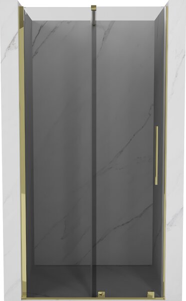Mexen Velar, posuvné sprchové dveře do otvoru 100 cm, 8mm šedé sklo, zlatá lesklá, 871-100-000-41-50