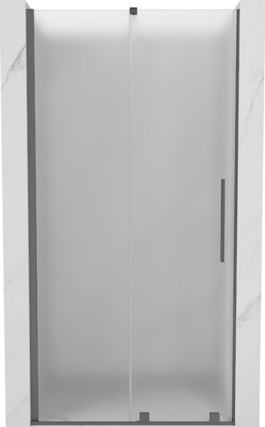 Mexen Velar, posuvné sprchové dveře do otvoru 90 cm, 8mm sklo námraza, broušený grafit, 871-090-000-31-95