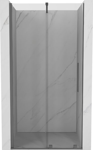 Mexen Velar, posuvné sprchové dveře do otvoru 90 cm, 8mm čiré sklo, broušený grafit, 871-090-000-01-95
