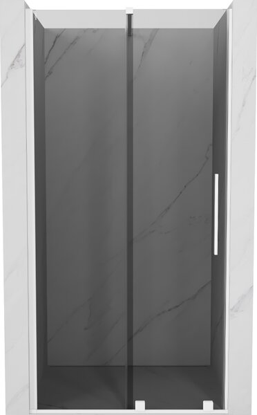 Mexen Velar, posuvné sprchové dveře do otvoru 90 cm, 8mm šedé sklo, bílá matná, 871-090-000-41-20