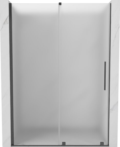 Mexen Velar, posuvné sprchové dveře do otvoru 130 cm, 8mm sklo námraza, grafit broušený, 871-130-000-31-66