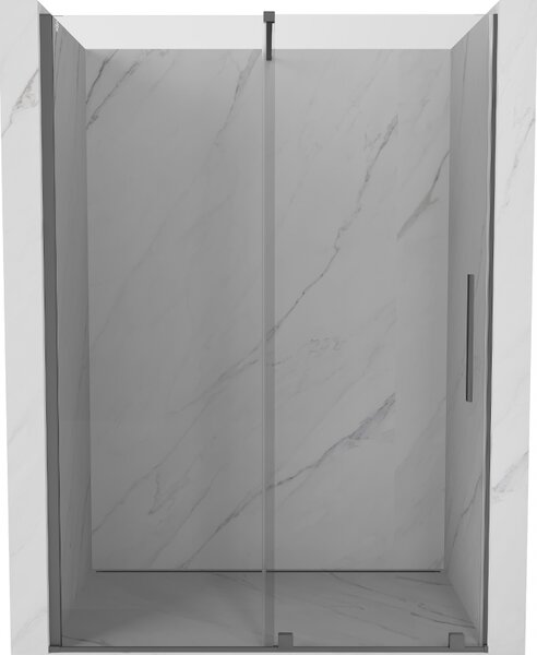 Mexen Velar, posuvné sprchové dveře do otvoru 130 cm, 8mm čiré sklo, broušený grafit, 871-130-000-01-95