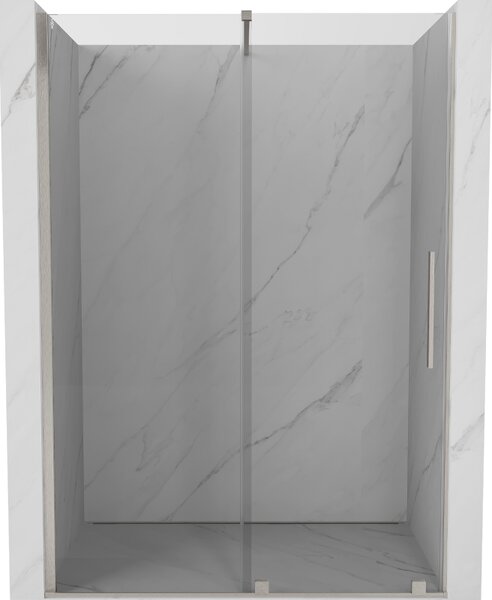 Mexen Velar, posuvné sprchové dveře do otvoru 150 cm, 8mm čiré sklo, broušená ocel, 871-150-000-01-97