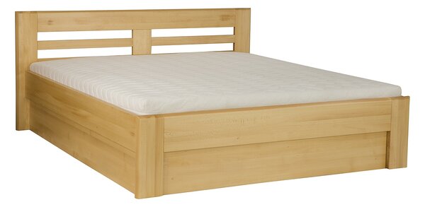 Drewmax LK211 BOX 120x200 cm - Dřevěná postel masiv dub dvojlůžko (Kvalitní dubová postel z masivu)
