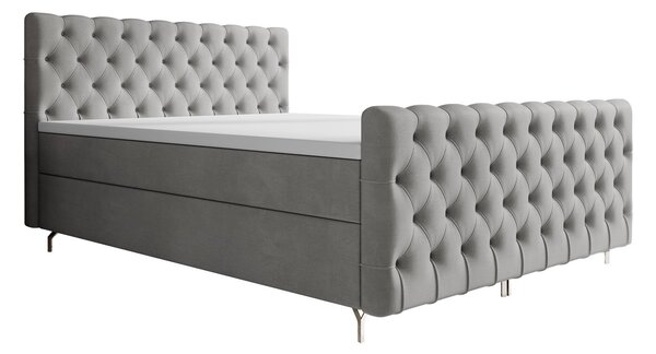 Čalouněná postel 180x200 ADRIA PLUS s úložným prostorem - světle šedá