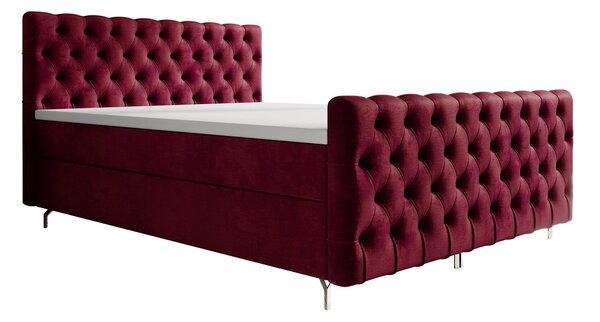 Čalouněná postel 180x200 ADRIA PLUS s úložným prostorem - červená