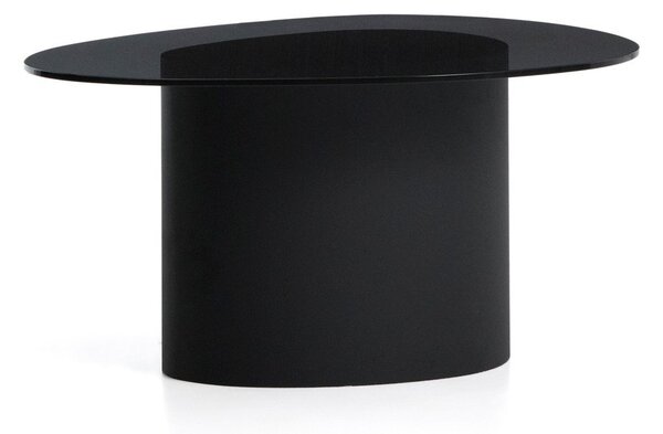 Černý konferenční stolek se skleněnou deskou 74x81,5 cm Olir – Kave Home