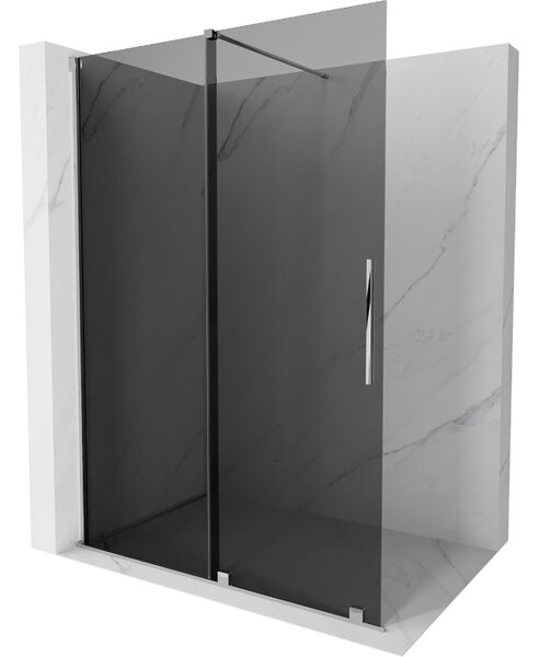 Mexen Velar, sprchová zástěna s posuvnými dveřmi Walk-in 130 x 200 cm, 8mm šedé sklo, chromová, 871-130-000-43-01