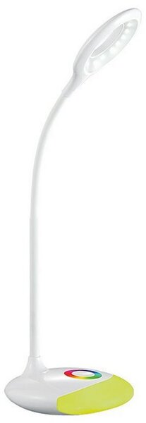 SOLIGHT LED stolní lampička dobíjecí 5W/4000K/300Lm bílá, RGB atmosférické podsvícení