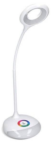 SOLIGHT LED stolní lampička dobíjecí 5W/4000K/300Lm bílá, RGB atmosférické podsvícení