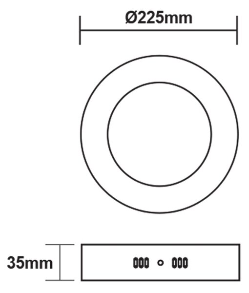 ACA Lighting LED přisazené svítidlo ARCA 18W/230V/6500K/1510Lm/120°/IP20, kruhové matné