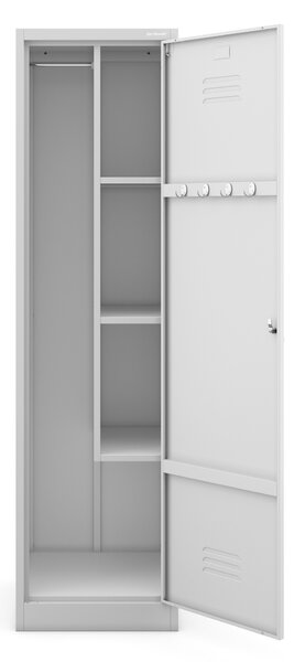 Kovová víceúčelová skříň AGNES, 500 x 1850 x 500 mm, šedá
