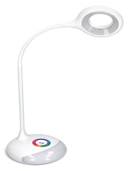 SOLIGHT LED stolní lampička dobíjecí 5W/4000K/300Lm bílá, RGB atmosférické podsvícení