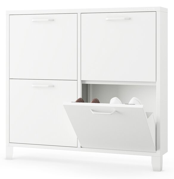 Kovový botník SHIRLEY, 960 x 900 x 170 mm, bílý