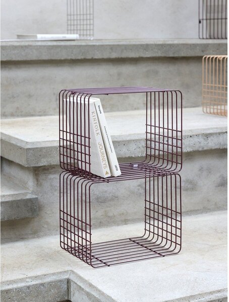 Vínová patrová kovová police 38 cm Wire – Mette Ditmer Denmark