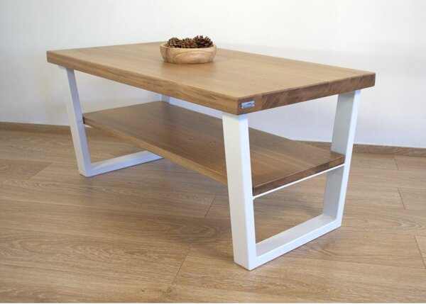 Morawood Konferenční stolek Sheffield Barva desky: Natural, Barva podnože: Černý mat, Rozměry: 450x900(mm)