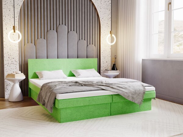 Čalouněná postel 140x200 AVRIL 1 s úložným prostorem - zelená