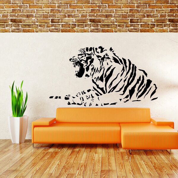 Samolepka na zeď - Indický tygr (120x67 cm)