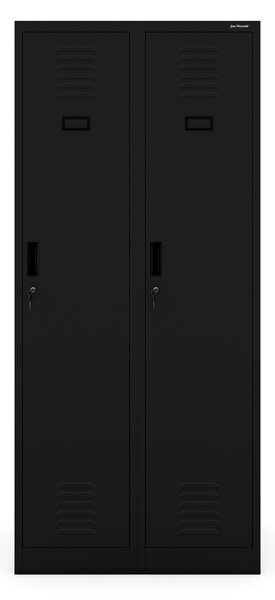 BHP šatníková skříň KACPER se čtyřmi přihrádkami, 800 x 1800 x 500 mm, černá barva