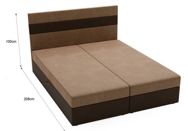 Manželská postel 180x200 ZOE 3 s úložným prostorem - tmavě šedá / černá