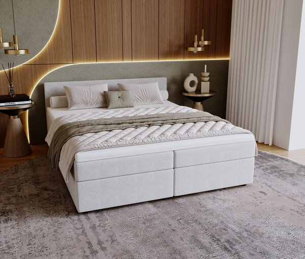 Čalouněná postel 160x200 SUVI 2 s úložným prostorem - světle šedá