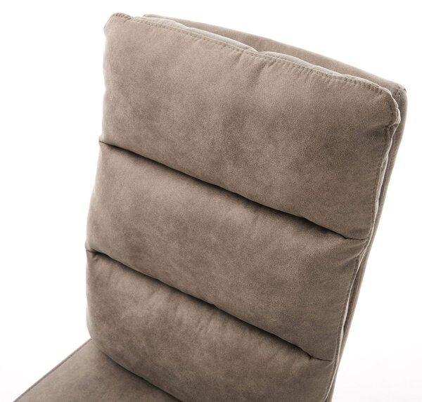 DELIFE Jídelní židle Pela-Flex mikrovlákno taupe vintage křížová podnož široká černá 360° otočná houpací funkce taštičkové pružiny