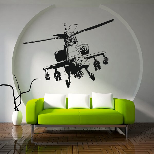 Samolepka na zeď - Vrtulník APAČ (120x90 cm) - PopyDesign