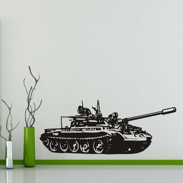 Samolepka na zeď - Tank (60x24 cm) - PopyDesign