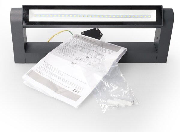 Brilagi -LED Venkovní nástěnné svítidlo SALERNO LED/12W/230V 35,5 cm antrac IP65