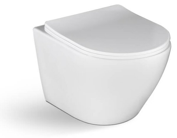 Laveo Desna, závěsná WC mísa Rimless 485x370x320 mm + toaletní sedátko, bílá lesklá, LAV-VMD_600S