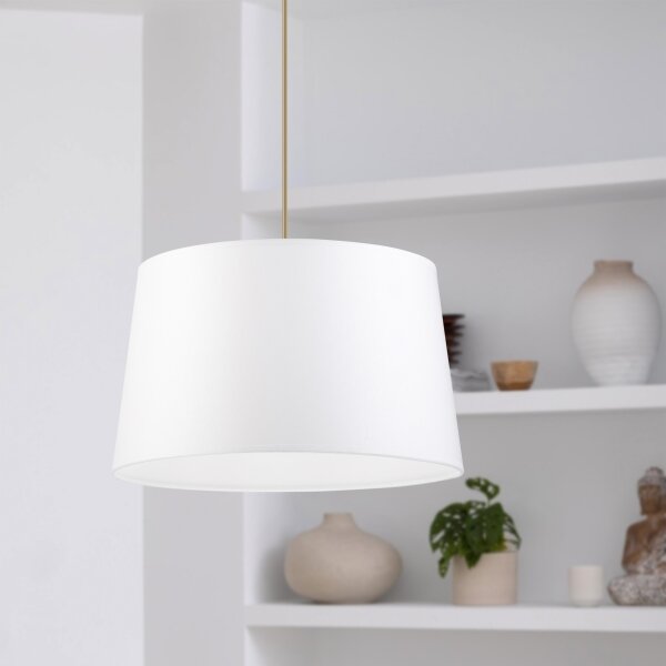 Lustr na lanku AIDA 1xE27/60W/230V pr. 35 cm dub/hnědá/bílá