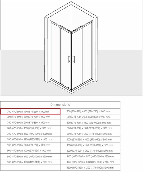 Erga Tucson, sprchový kout s posuvnými dveřmi 70(dveře) x 70(stěna) x 190 cm, 6mm čiré sklo, černý profil, ERG-S02-TUCSON-D070D070-CL-BK