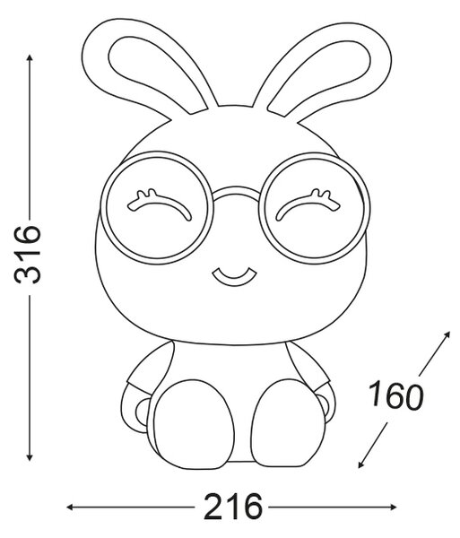 ACA DECOR Dětská lampička - Bunny