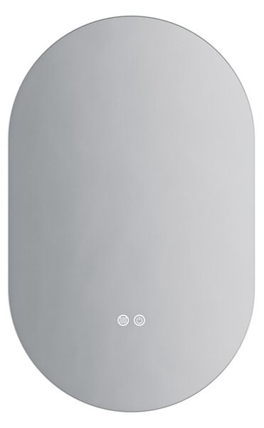Erga Dalia, oválné LED zrcadlo 50x80cm, 3 barvy světla, zadní osvětlení, vyhřívací podložka proti zapaření, ERG-V01-Dalia-5080-CL