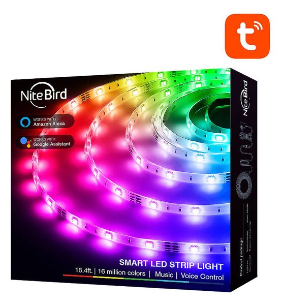 Chytrý WiFi RGB LED světelný pásek NiteBird SL3 (2x5 m), Tuya