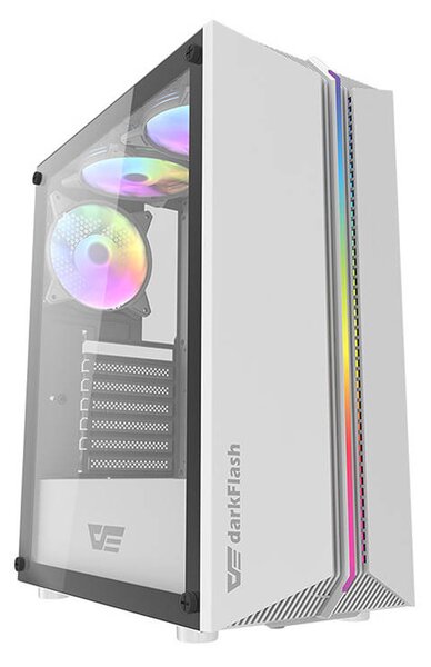 Počítačová skříň Darkflash DK151 LED se 3 ventilátory (bílá)