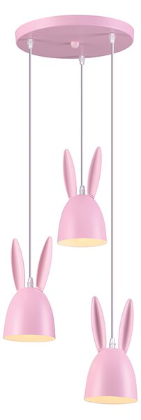 ACA DECOR Dětské závěsné svítidlo BUNNY - Králíček max. 3x 40W/E27/230V/IP20, růžové