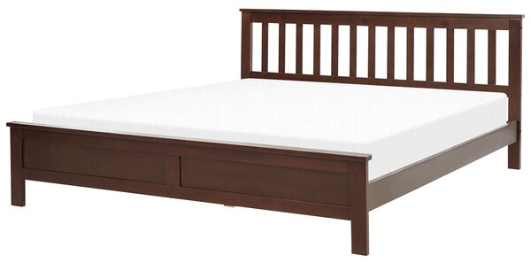 Dřevěná postel 180 x 200 cm tmavé dřevo MAYENNE