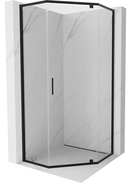 Mexen Exo sprchový kout pětiúhelníkový otočný 90 x 90 cm, transparentní, černý - 812-090-090-70-00
