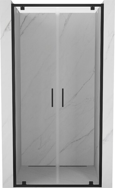 Mexen Exo, dvojité křídlové sprchové dveře 70x200 cm, 6mm čiré sklo, černý profil, 8182-070-000-70-00