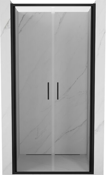 Mexen Exo, dvoukřídlé sprchové dveře 80x200 cm, 6mm čiré sklo, černý profil, 814-080-000-70-00